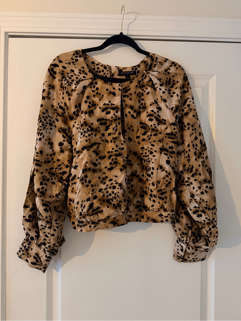 Banana Republic Leopard Print Blouse in Tan and Black